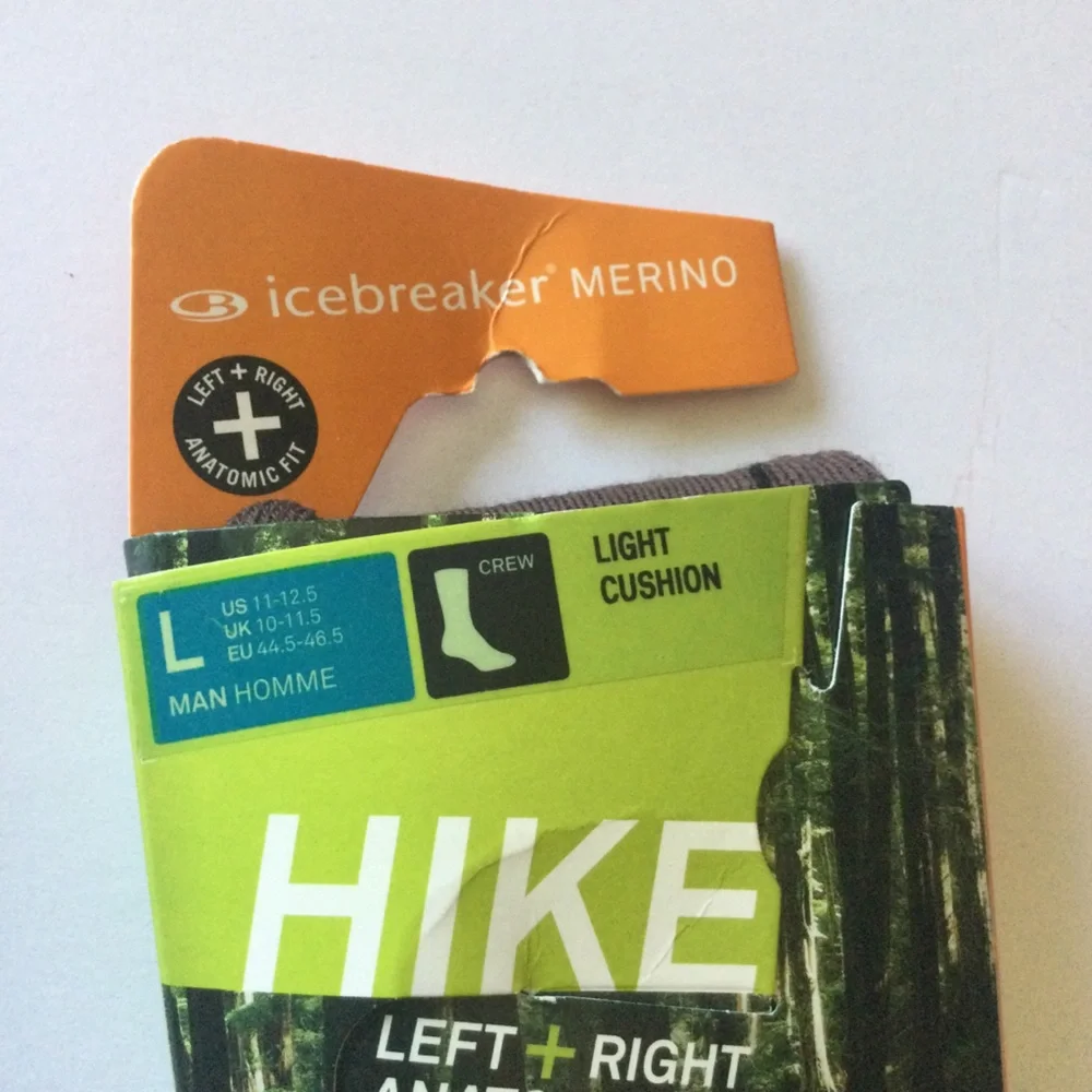 ICEBREAKER MENS ANATOMICA HIKE MERINO WOOL HIKING SOCKS MINK MEDIUM LARGE NWT